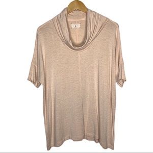 Lou & Grey Loungewear Cowl Neck Short Sleeve Top